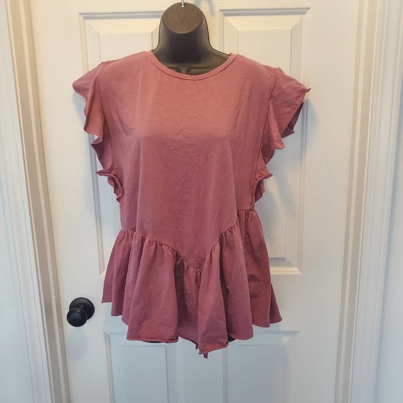 Joyfolie Tops - Mia joy Joyfolie ruffle t-shirt size medium
